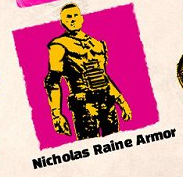 Nicholas Raine wearing what appears to be the Roughneck in a promo for RAGE 2