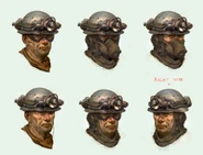 Early variations of Ramos' head by artist Ben Olson