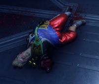 Klegg Clayton body after killed by the Authority Mutant.