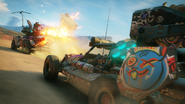 A promotional image depicting Vehicle Combat in RAGE 2