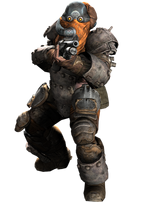 A Shrouded Armored Shotgun trooper