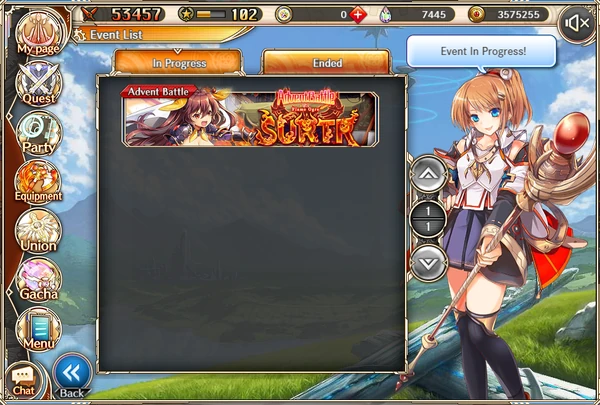 A quick look on the Event Quest screen.