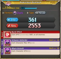 FLB Avaricious Grimoire with +99 bonus stats