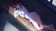 Aoi sleeping at Train, without skirt and shoes