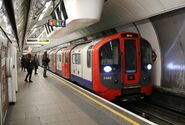A 2009 Stock train at Oxford Circus on the Victoria line