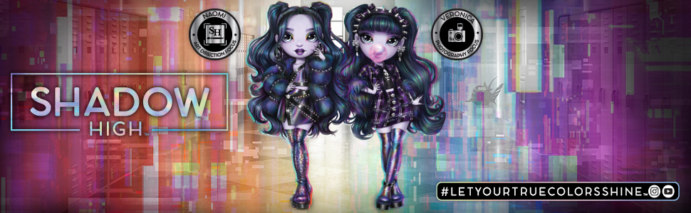 Rainbow High Vision and Neon Shadow-Uma Vanhoose (Neon Blue) Posable  Fashion Doll. 2 Designer Outfits to Mix & Match, Rock Band Accessories  Playset