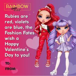 Rainbow High Valentines Day Cards