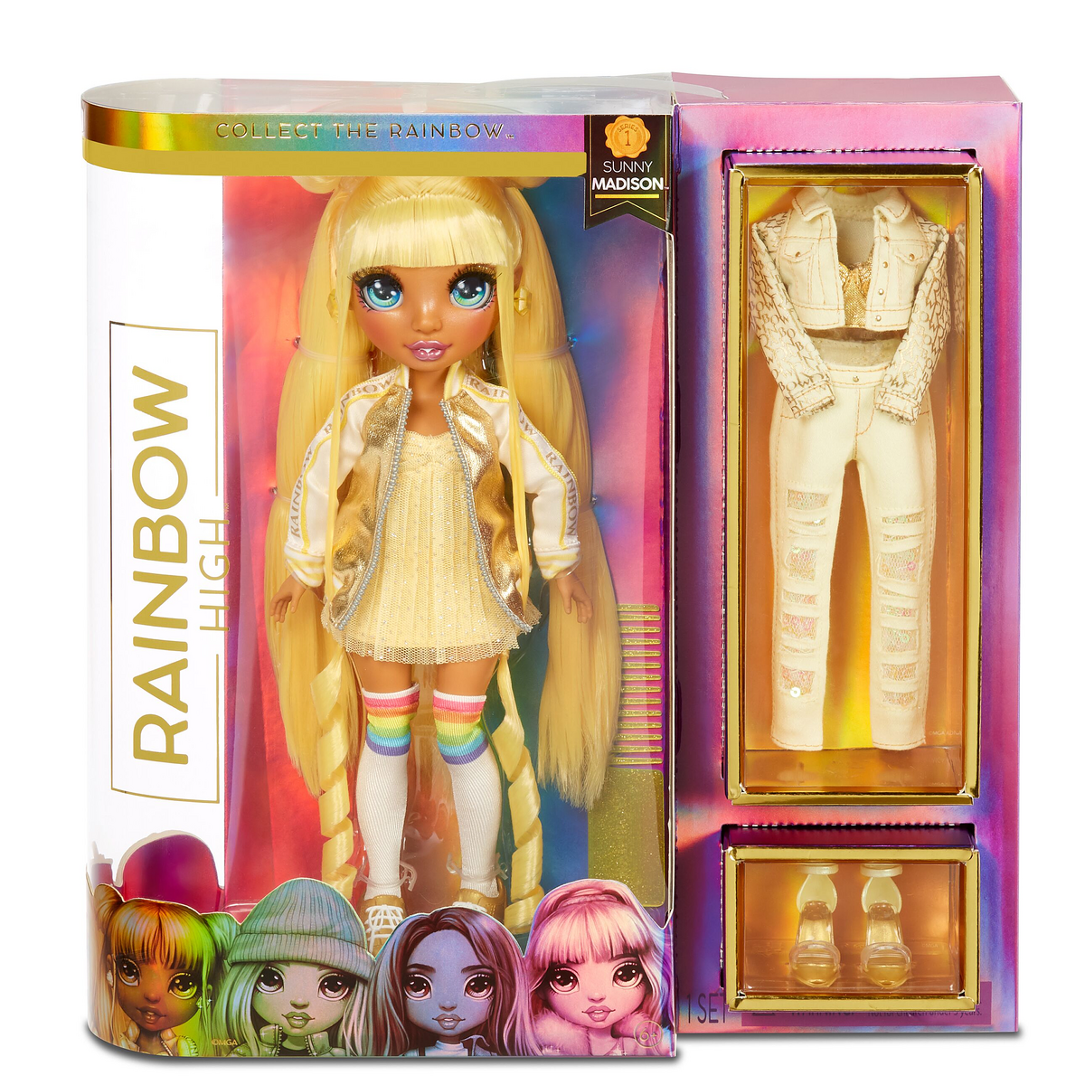 Rainbow High Sunny Madison Cheerleader Fashion Doll with Yellow Pom Poms