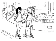 Rachel and Kirsty outside the Cool Kids Leisure Centre.