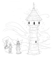 The tower walls were not solid like the walls of the Fairyland Palace. Standing close to them, Rachel and Kirsty saw that they were made of swirling snow