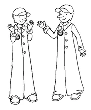 Rachel and Kirsty disguised as goblins