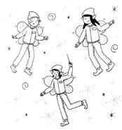 Rachel and Kirsty disguised as pixies.