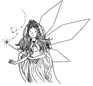 A single sparkle of fairy dust came dancing out of her wans and looped the loop towards the goblins