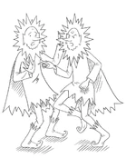 Jack Frost (right) arguing to Jimmy Thaw (left).