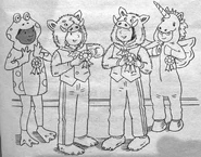 Rachel and Kirsty getting the costume award.