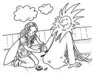 Maryam heals Jack Frost's paper cut