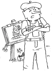 Grumpy drawing goblin