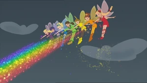 The Rainbow Fairies use their magic to bring colour back to Fairyland