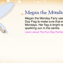 Megan The Monday Fairy Rainbow Magic Wiki Fandom Find the magic objects in all three stories inside this rainbow magic special edition and help save the celebration magic! megan the monday fairy rainbow magic