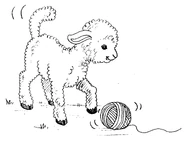 Fluffy with a ball of yarn