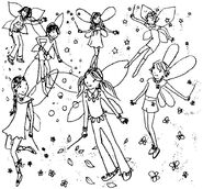 Rainbow fairies illustration