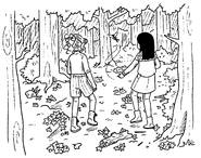 Pandora flew ahead into the wood, and the girls followed as quickly as they could.