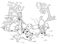 Lambs acting like cats