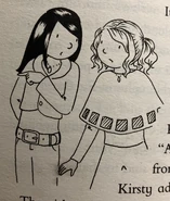 Rachel and Kirsty whispering.