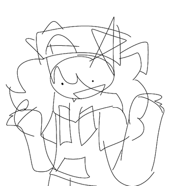 Rainbow (the character) with her hands on her face, extra joyful