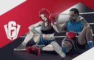 Ash and Castle in the Six Invitational 2020 art.
