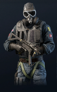 Mute armed with an MP5K (White Noise)