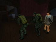 Dr. Catherine Winston being rescued by the RAINBOW team.