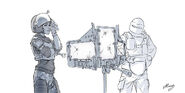 Tachanka with his improved Mounted LMG and Mira (artwork).