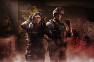 Ying and Lesion in Operation Blood Orchid Key Art