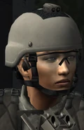 Raymong wearing Kevlar helmet