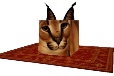 Roblox levanta uma simulação floppa cubo gato caracal pelúcia