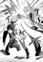 Ikki dodges two simultaneous attacks