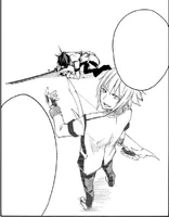 Kirihara mockingly explaining Ikki's situation to the crowd