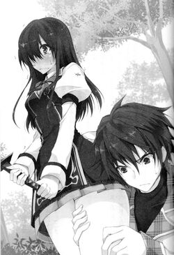 holding ayase in Rakudai Kishi no Cavalry