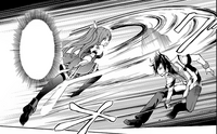 Ikki dodging Stella's attack