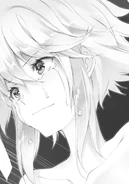 Iris cries underneath her armor while facing Ikki