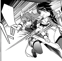 Stella blocks Ikki's attack