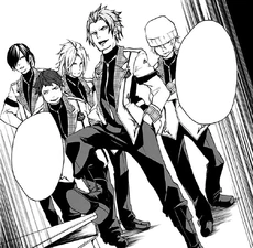 Manabe leading his friends