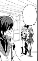 Ikki looks as the students leave the classroom