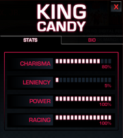 King Candy Bio - Stats