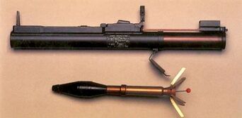 An M72 LAW rocket launcher and rocket