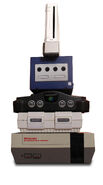 A Stack of Nintendo Consoles.