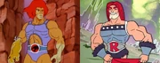 Lion-O and Rorg. Note the "five o'clock shadow" (or rather "five o'clock highlight") and the chin dimple/cleft.