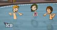 Background characters in the pool