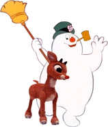 Rudolph and his best friend Frosty the Snowman